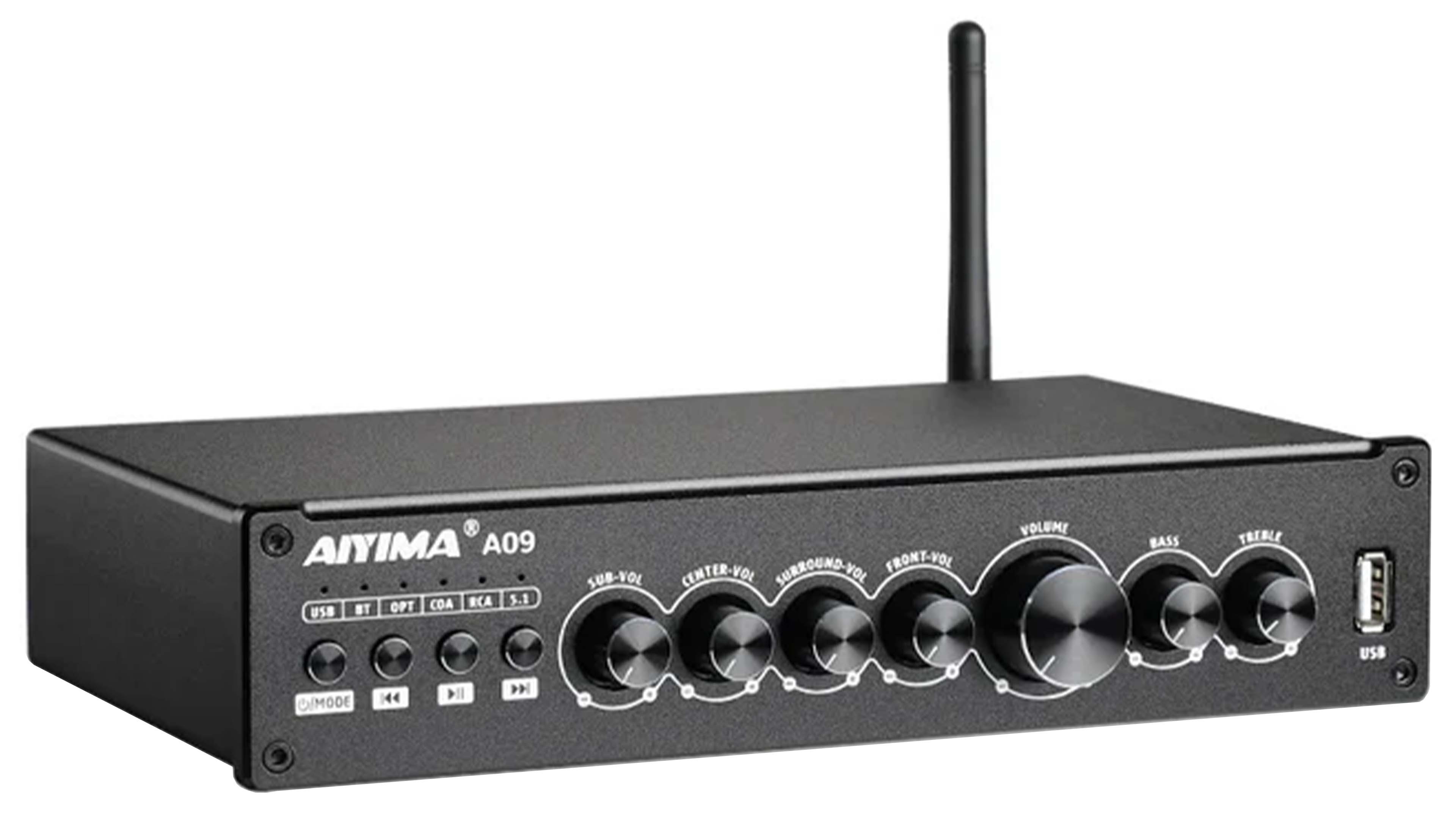 AIYIMA A09 Amplificateur 5.1 Class D TPA3116D2 Bluetooth 5x50W+50W @ 4 ohm