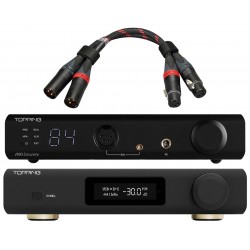 Pack Topping D90 III Discrete DAC + A90 Discrete Headphone Amplifier Preamplifier + TCX1 25cm Cables Black