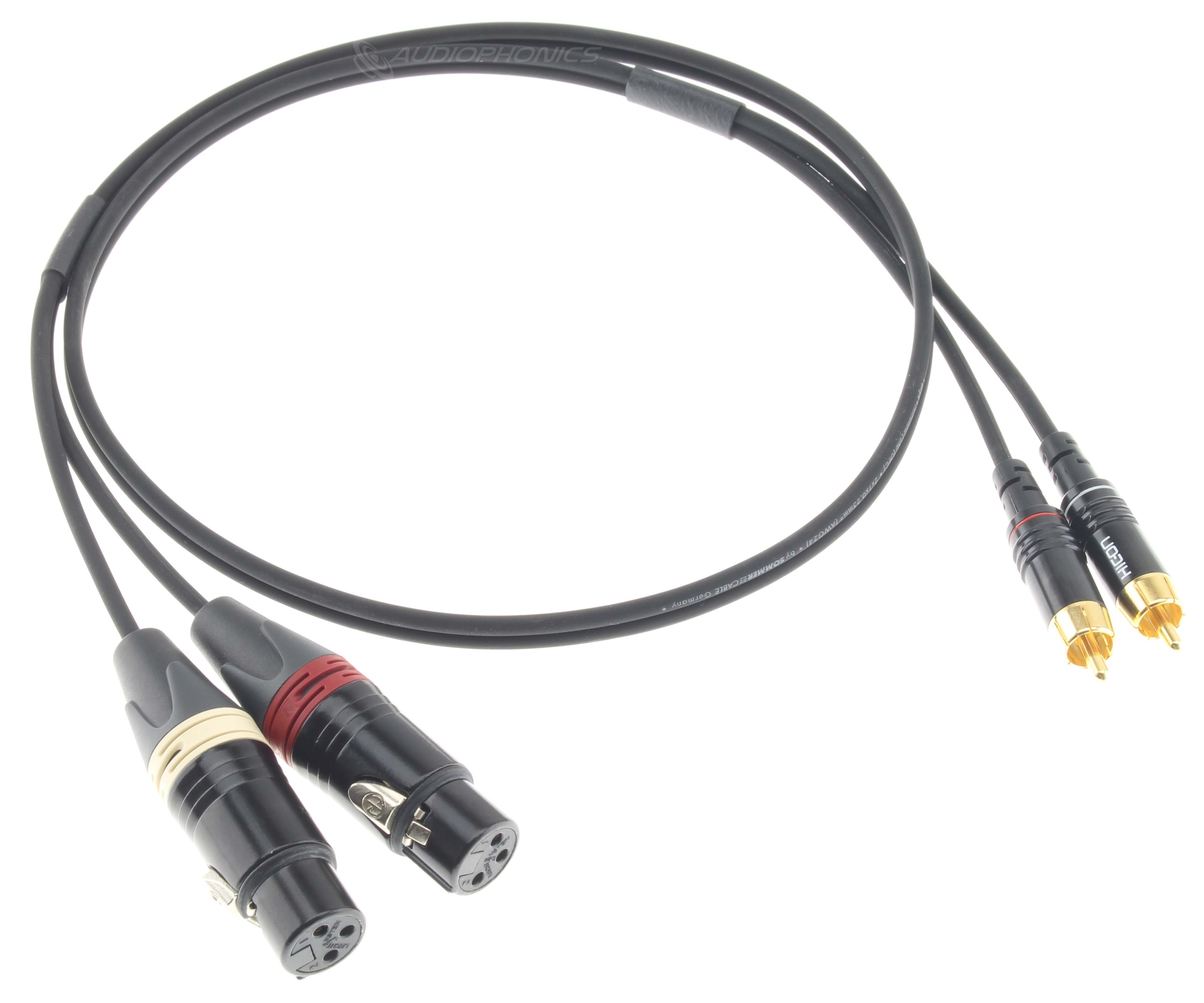 SOMMERCABLE ON2F Câble de Modulation Stéréo RCA Mâle XLR Femelle Plaqué Or 24K 1m