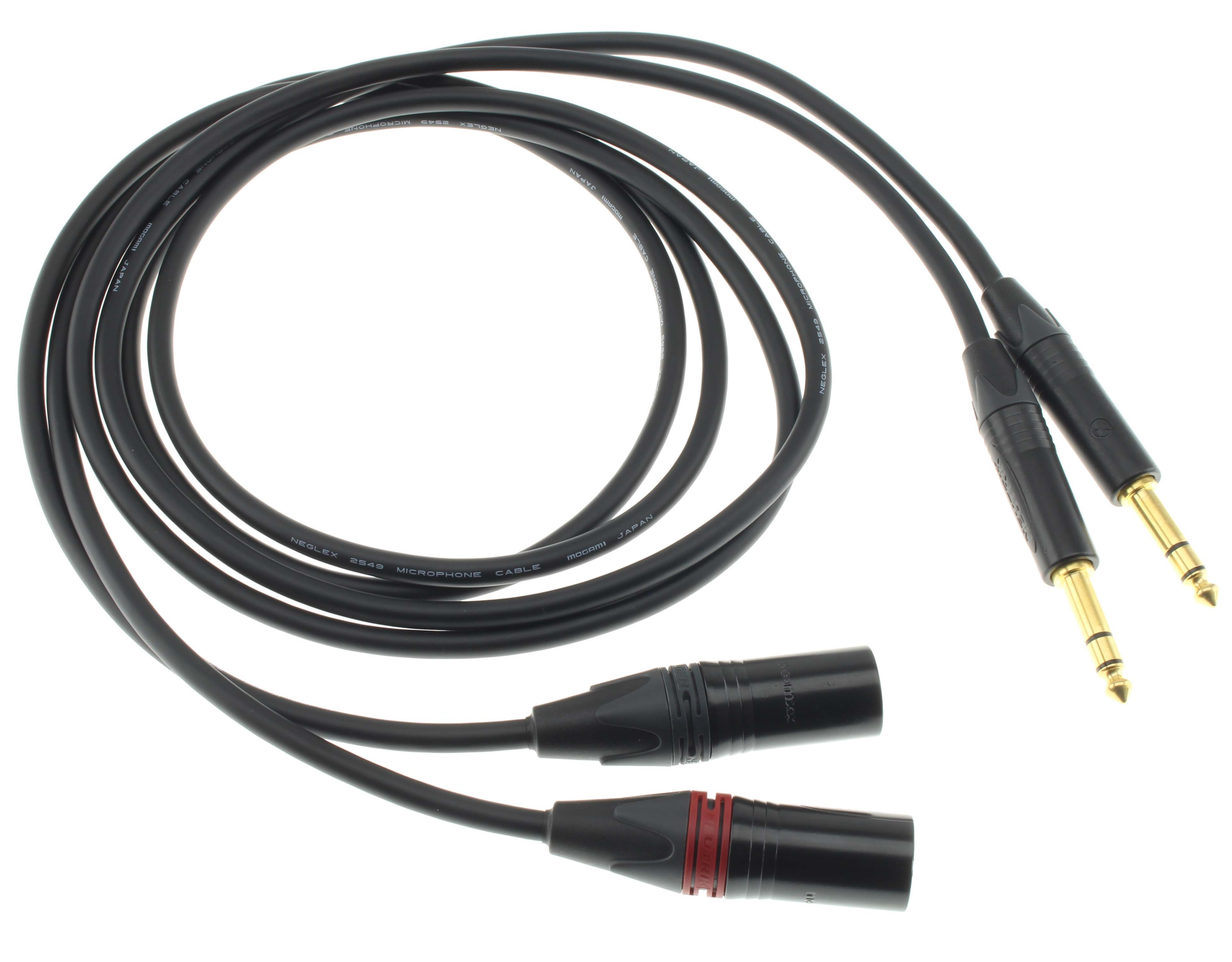 AUDIOPHONICS WIRE Câble de Modulation Symétrique Jack TRS 6.35mm vers XLR Cuivre OFC Plaqué Or 1.5m (La paire)