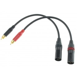 AUDIOPHONICS WIRE Interconnect Cable RCA Male to XLR Male Stereo Gold-plated OFC Copper 0.3m (Pair)