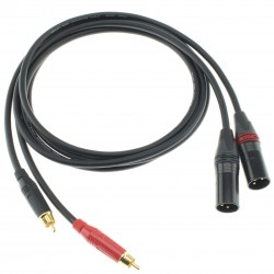 AUDIOPHONICS WIRE Câble de Modulation RCA Mâle vers XLR Mâle Stéréo Cuivre OFC Plaqué Or 0.75m (La paire)