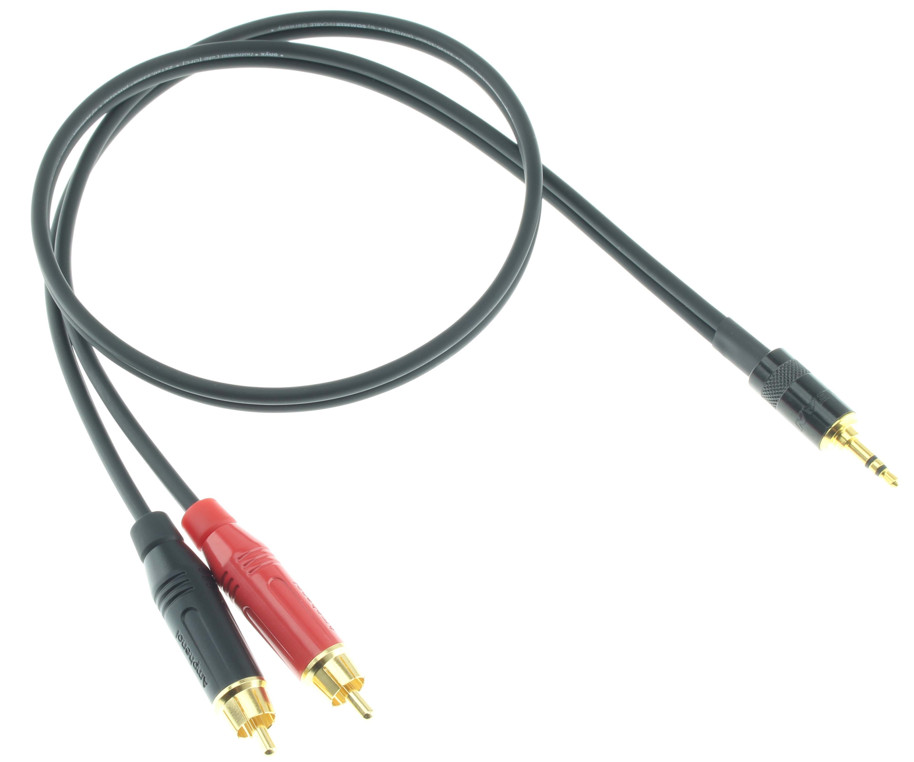 AUDIOPHONICS WIRE Câble de Modulation RCA Mâle vers Jack 3.5mm Stéréo Cuivre OFC Plaqué Or 0.75m