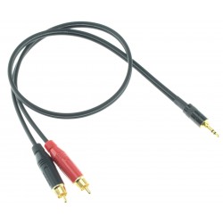 AUDIOPHONICS WIRE Câble de Modulation RCA Mâle vers Jack 3.5mm Stéréo Cuivre OFC Plaqué Or 1.5m