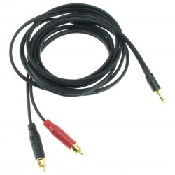 AUDIOPHONICS WIRE Interconnect Cable RCA Male to Jack 3.5mm Stereo OFC Copper Gold Plated 3m