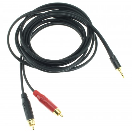 AUDIOPHONICS WIRE Câble de Modulation RCA Mâle vers Jack 3.5mm Stéréo Cuivre OFC Plaqué Or 3m