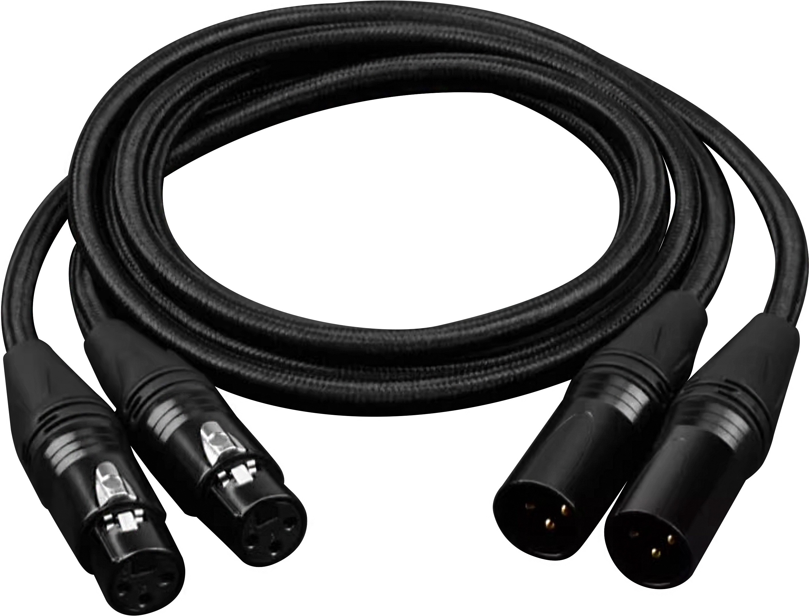 ATAUDIO KING WOLF Câbles de Modulation XLR Mâle vers XLR Femelle Cuivre OFC Plaqué Or 50cm (La paire)