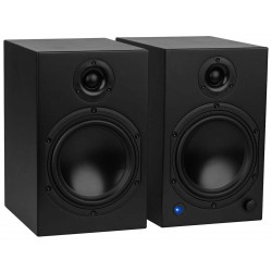 Dayton Audio M6 Enceintes Bibliothèque Actives avec DAC USB/Bluetooth 5.0 2x75W 35Hz-20kHz Noir