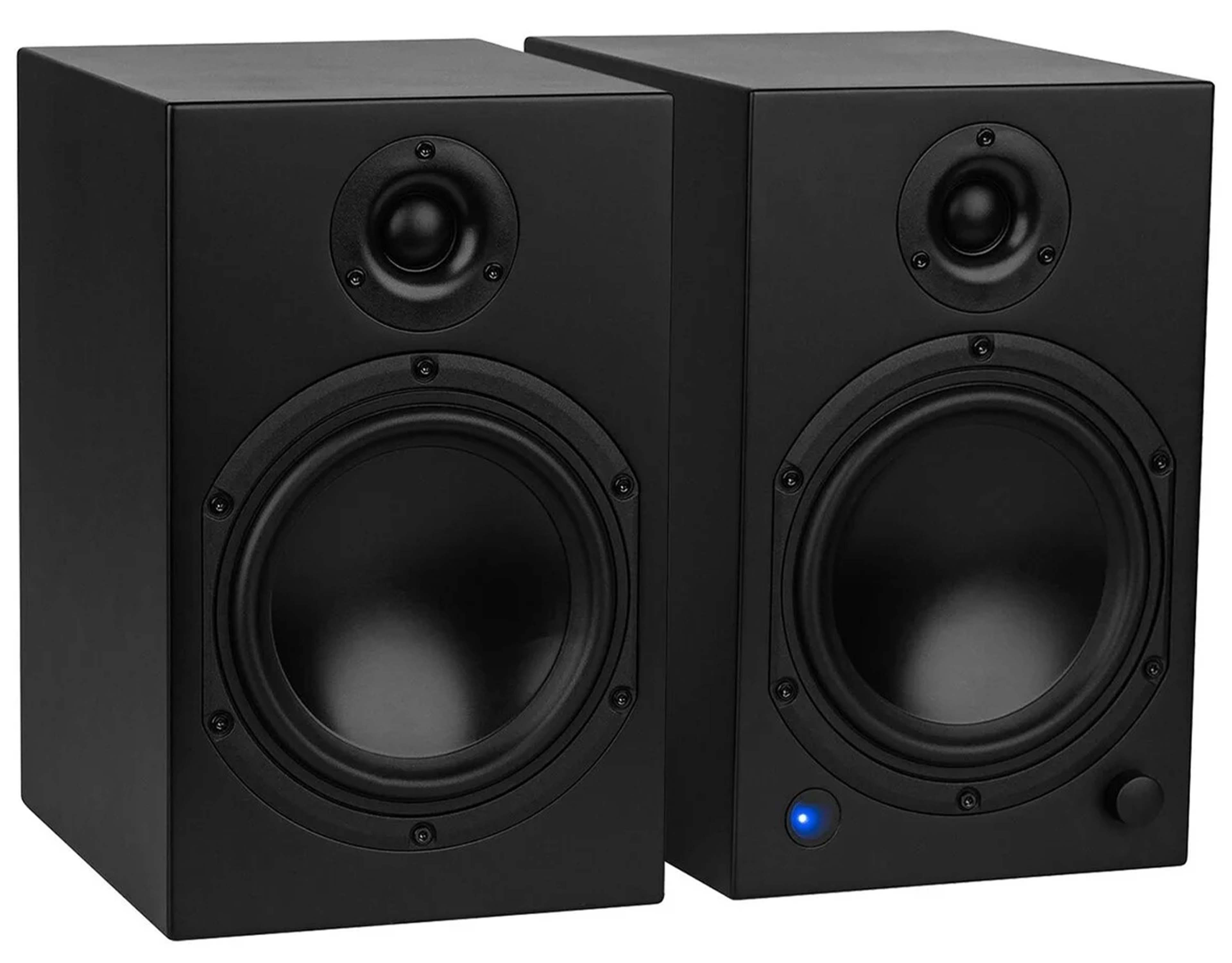 DAYTON AUDIO M6 Enceintes Bibliothèque Actives avec DAC USB Bluetooth 5.0 2x75W 35Hz-20kHz Noir (La paire)