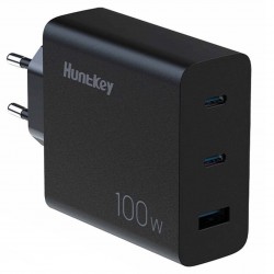 HUNTKEY P100 Adaptateur Secteur GaN USB-C USB-A PD 5V / 9V / 12V / 15V / 20V 100W