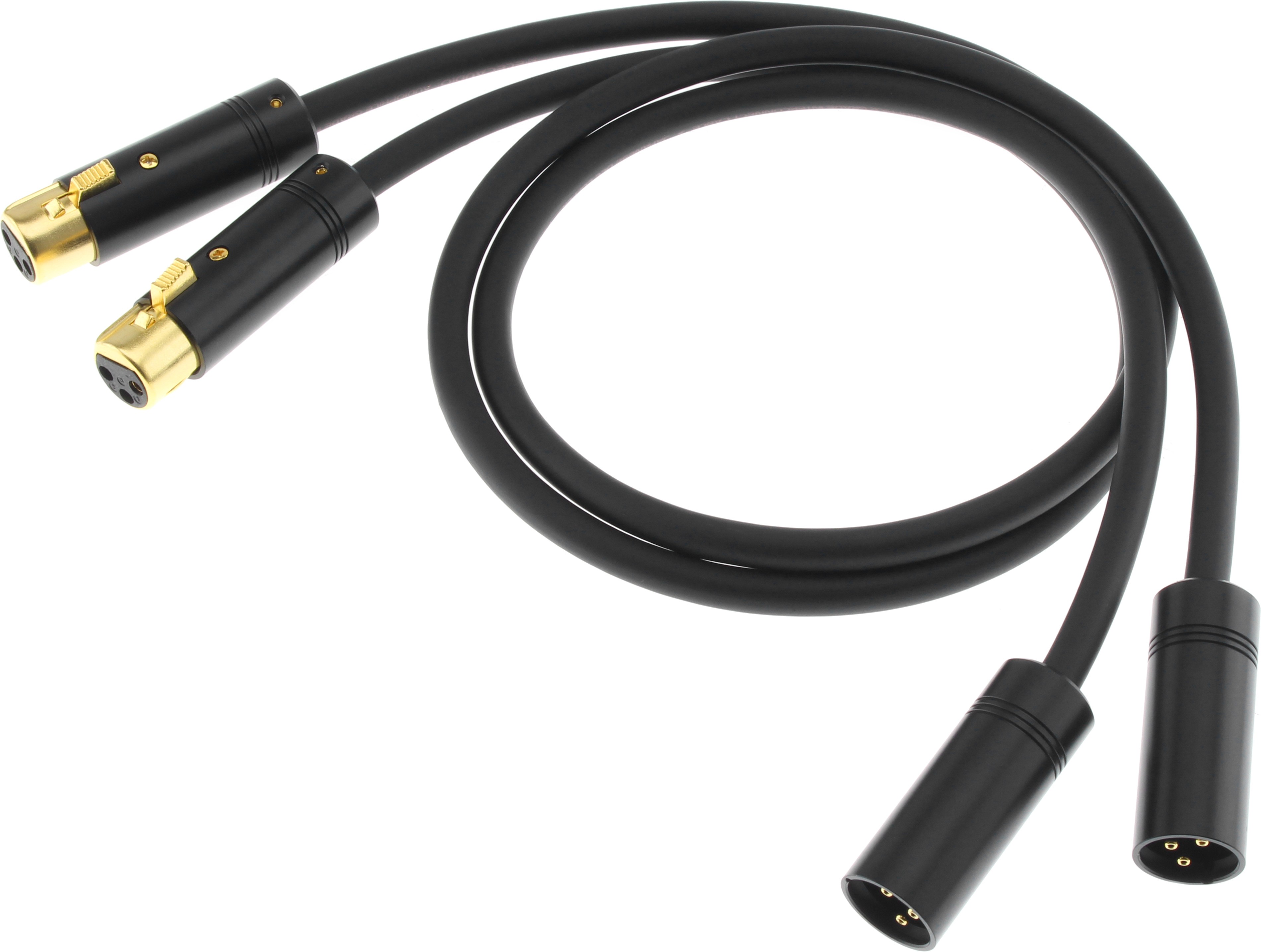 AUDIOPHONICS STEALTH XLR Interconnect Cable XLR-XLR OCC Copper Gold Plated 0.3m (Pair)