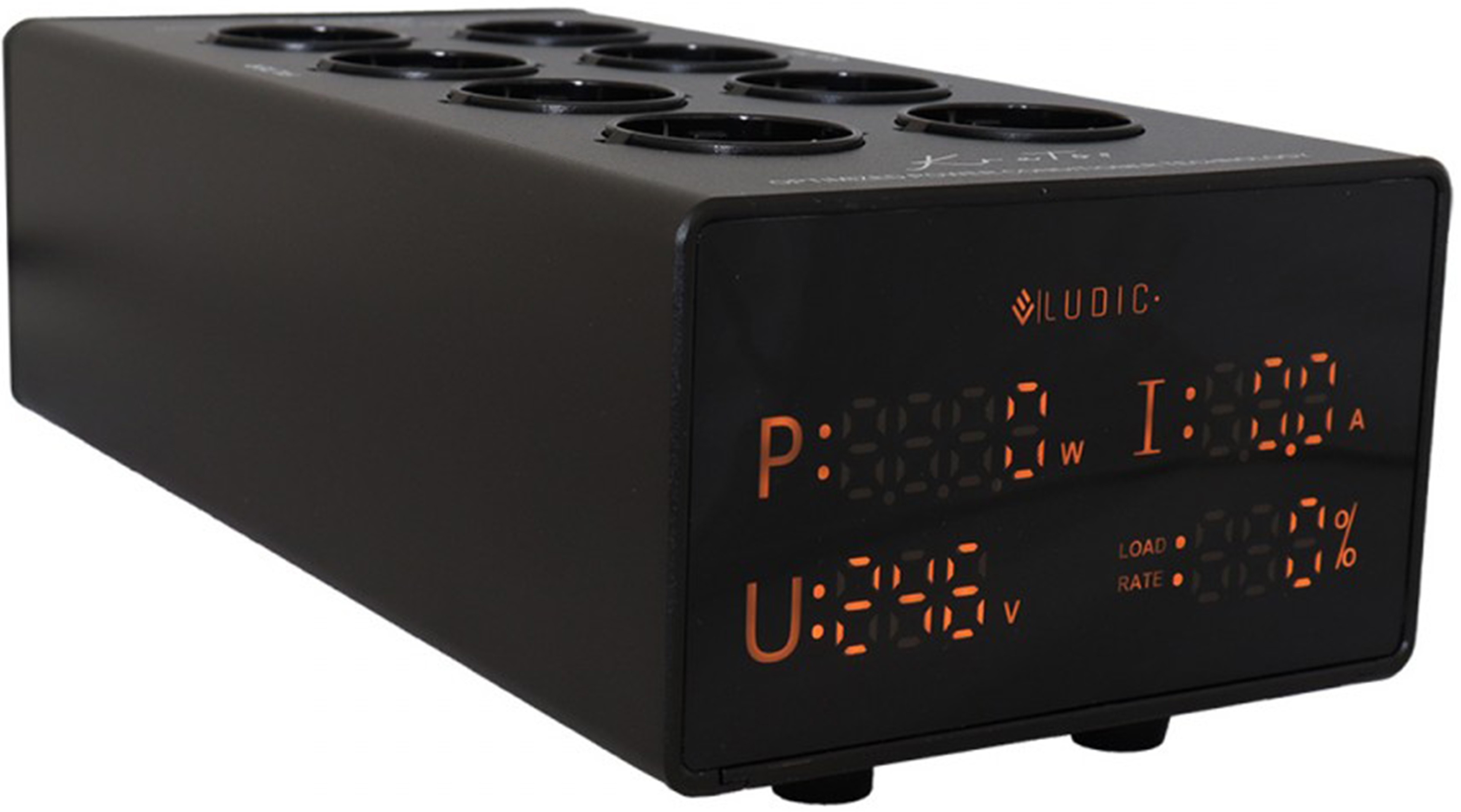 LUDIC KRATOS Filtered Power Distributor 8 Filter Outlets Schuko Black