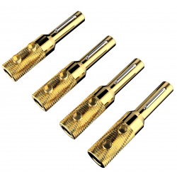 VIBORG VB406G Fiches Banane Cuivre Pur Plaqué Or 24K Ø6mm (Set x4)