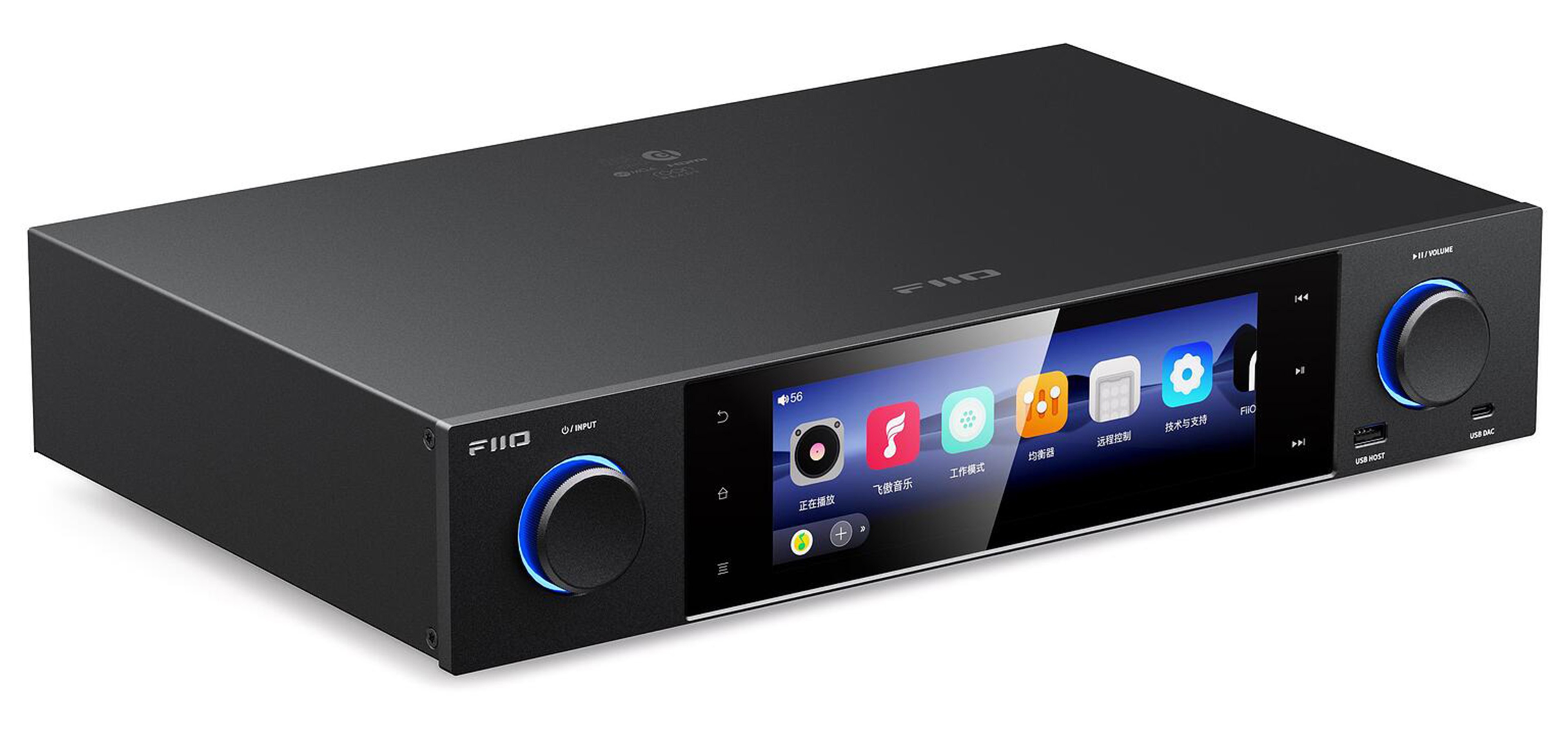 FiiO S15 Lecteur Réseau Audio Préamplificateur DAC AK4191EQ+AK4499EX WiFi Bluetooth Airplay DLNA Roon 32bit 768kHz DSD512 Noir