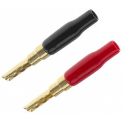 ATOHM WT-MB53-G Fiche Banane Plaquée Or 24K Ø5mm Noir (Unité)