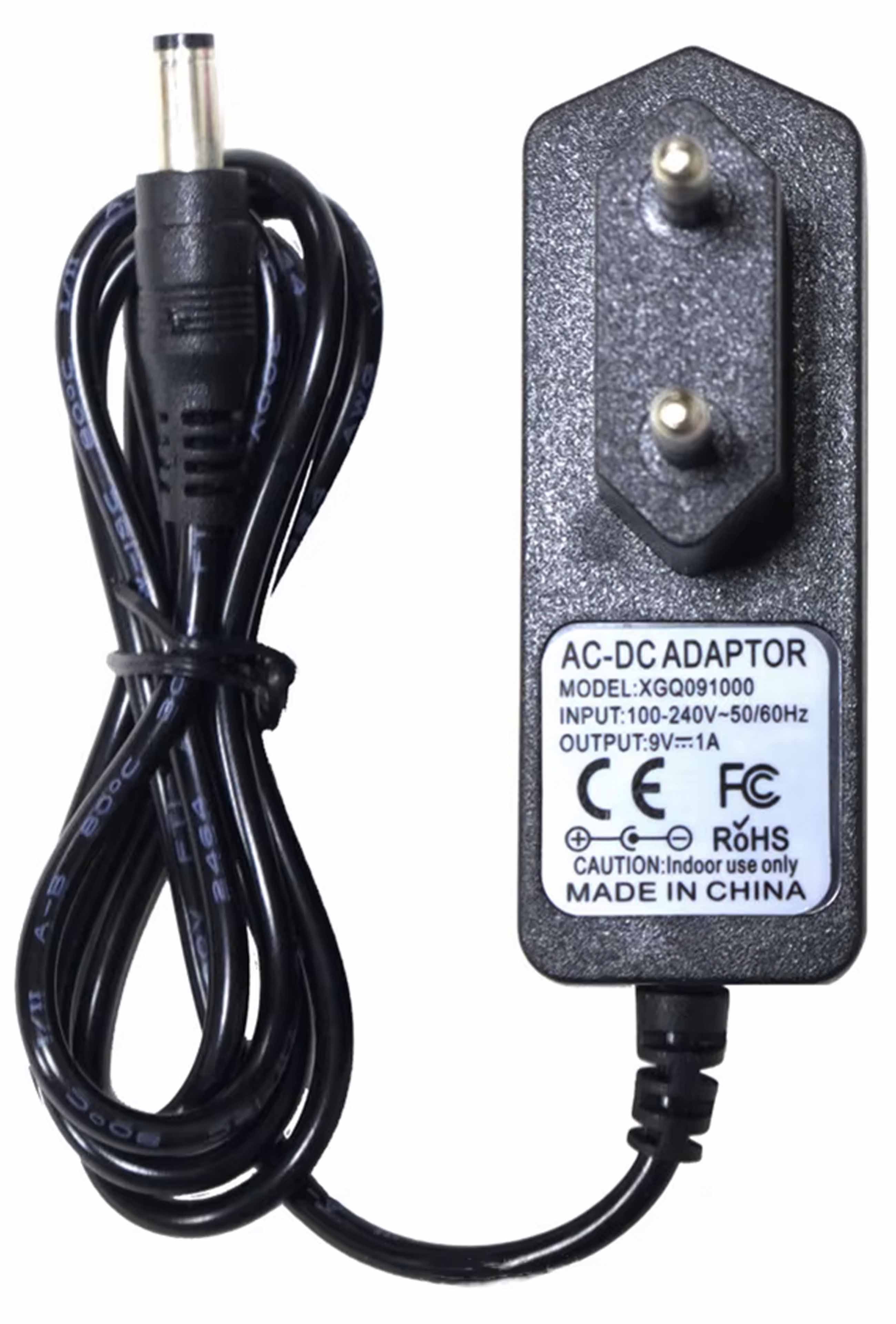 AC / DC Switching Power Adapter for Effects Pedal Negative Center 100-240V AC to 9V 1A DC