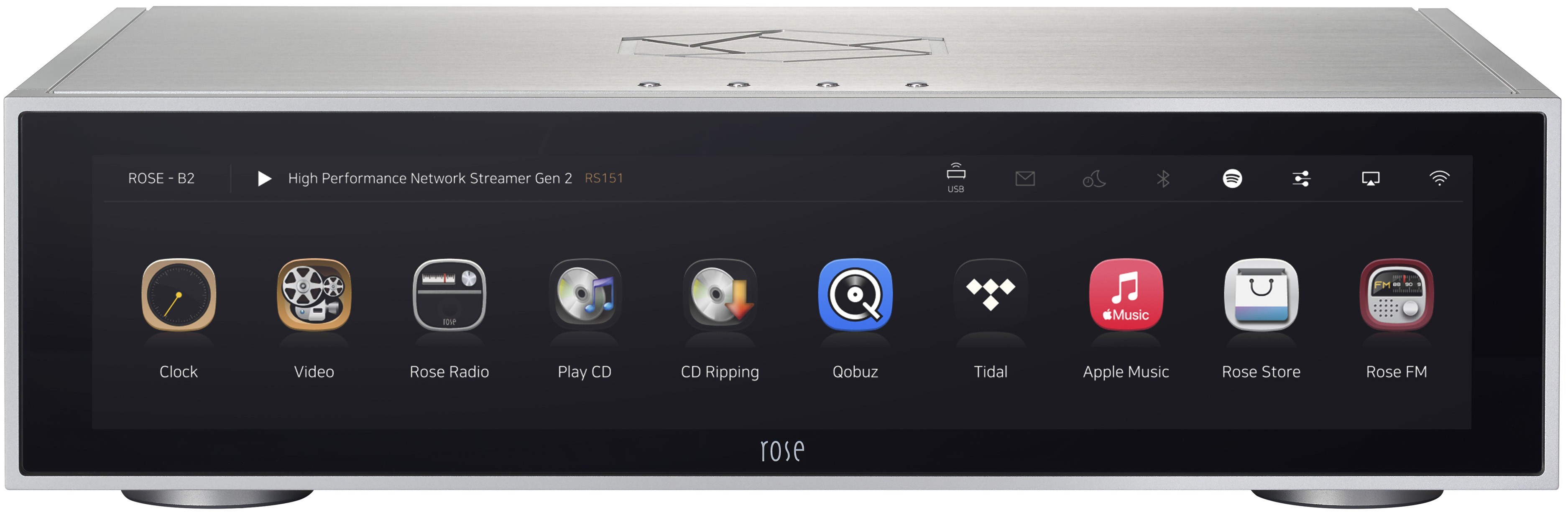 ROSE HIFI RS151 Lecteur Réseau DAC ES9039PRO Bluetooth WiFi DLNA AirPlay 32bit 768kHz DSD512 Argent