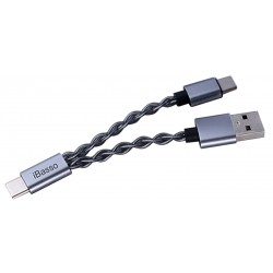 IBASSO CB19 Câble USB-C vers USB-C/USB-A Cuivre Plaqué Argent 10cm