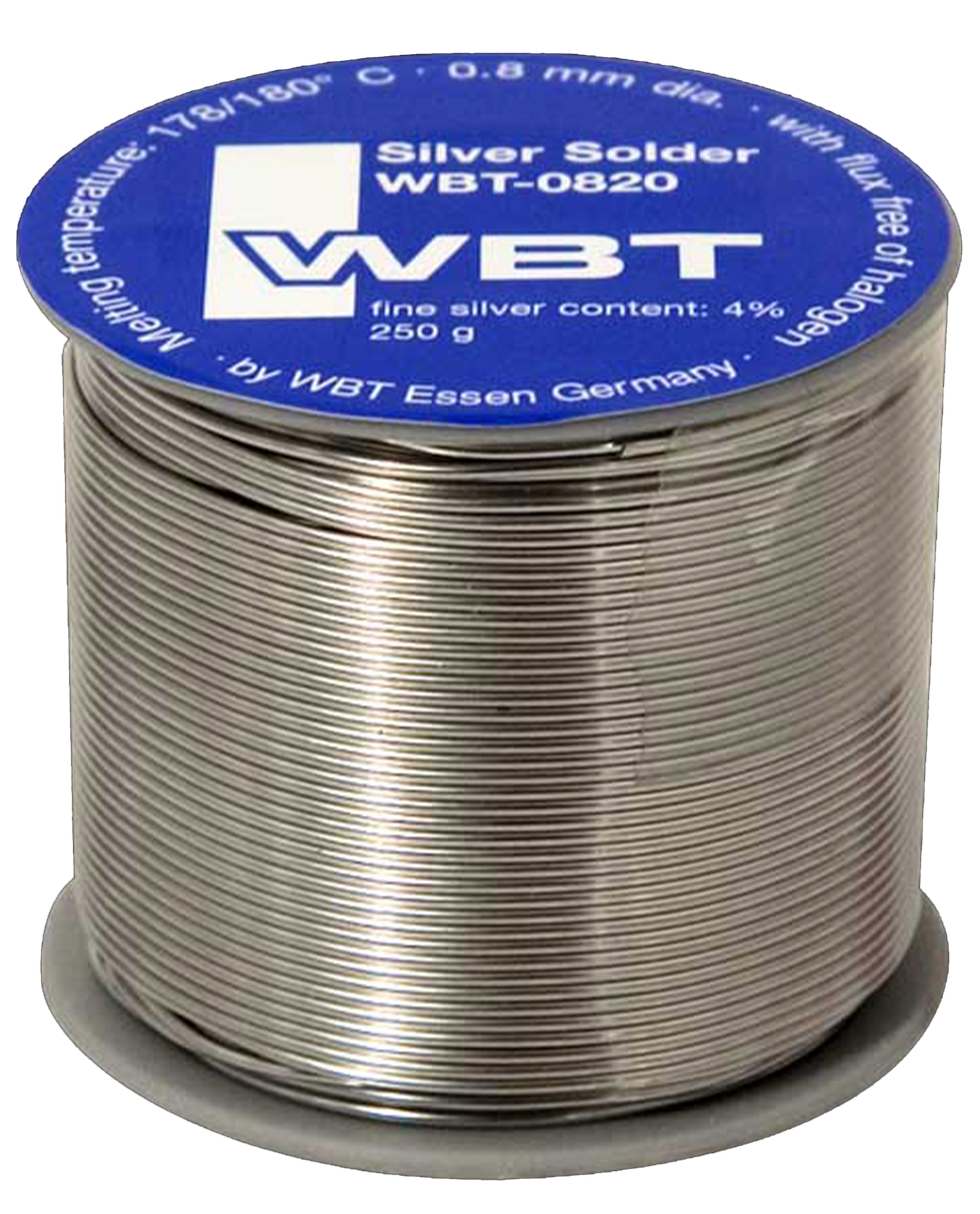 WBT-0820 Étain à Souder Soudure Argent 4% avec Plomb 250g 0.8mm