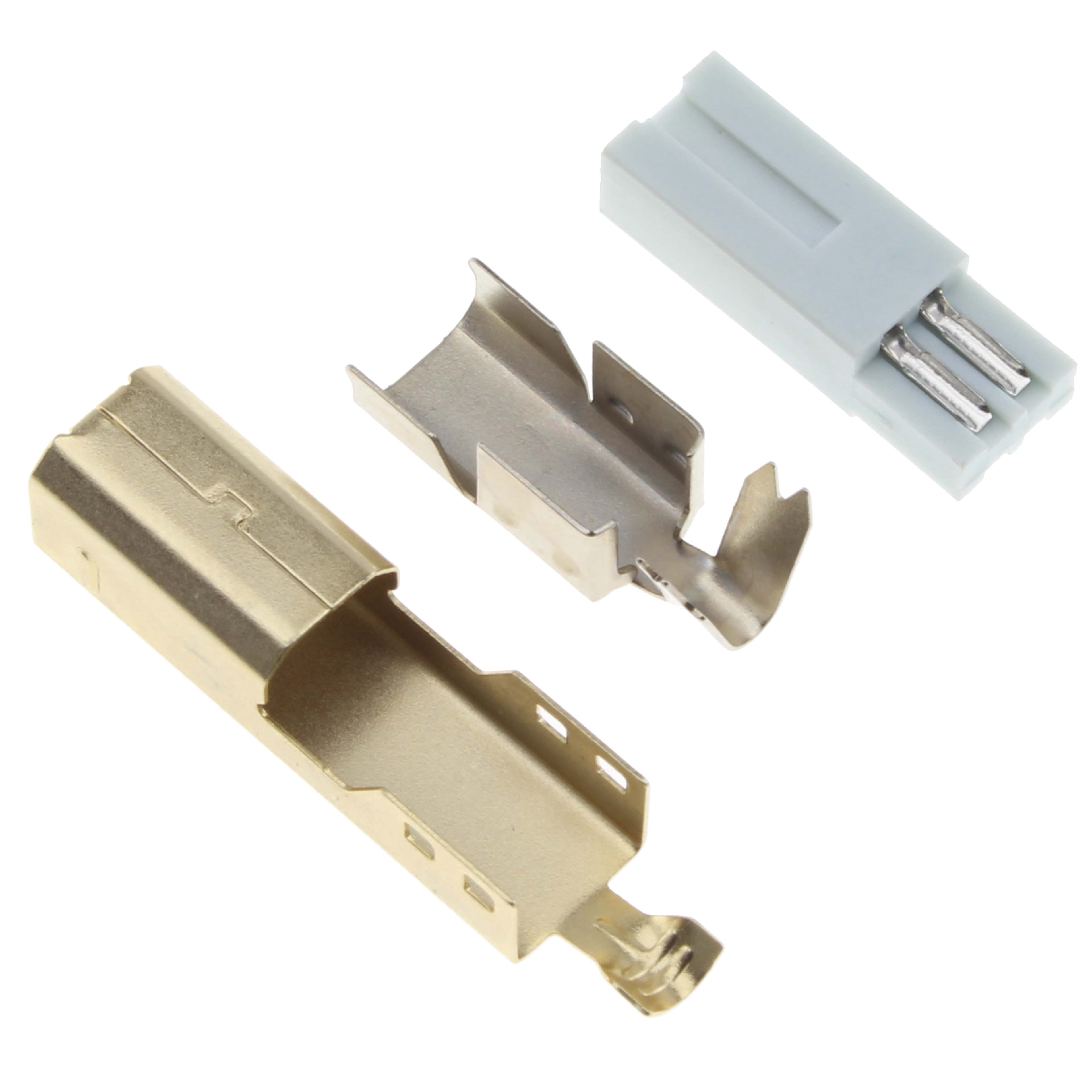 DIY USB type B Male Connector Gold / Nickel Plated