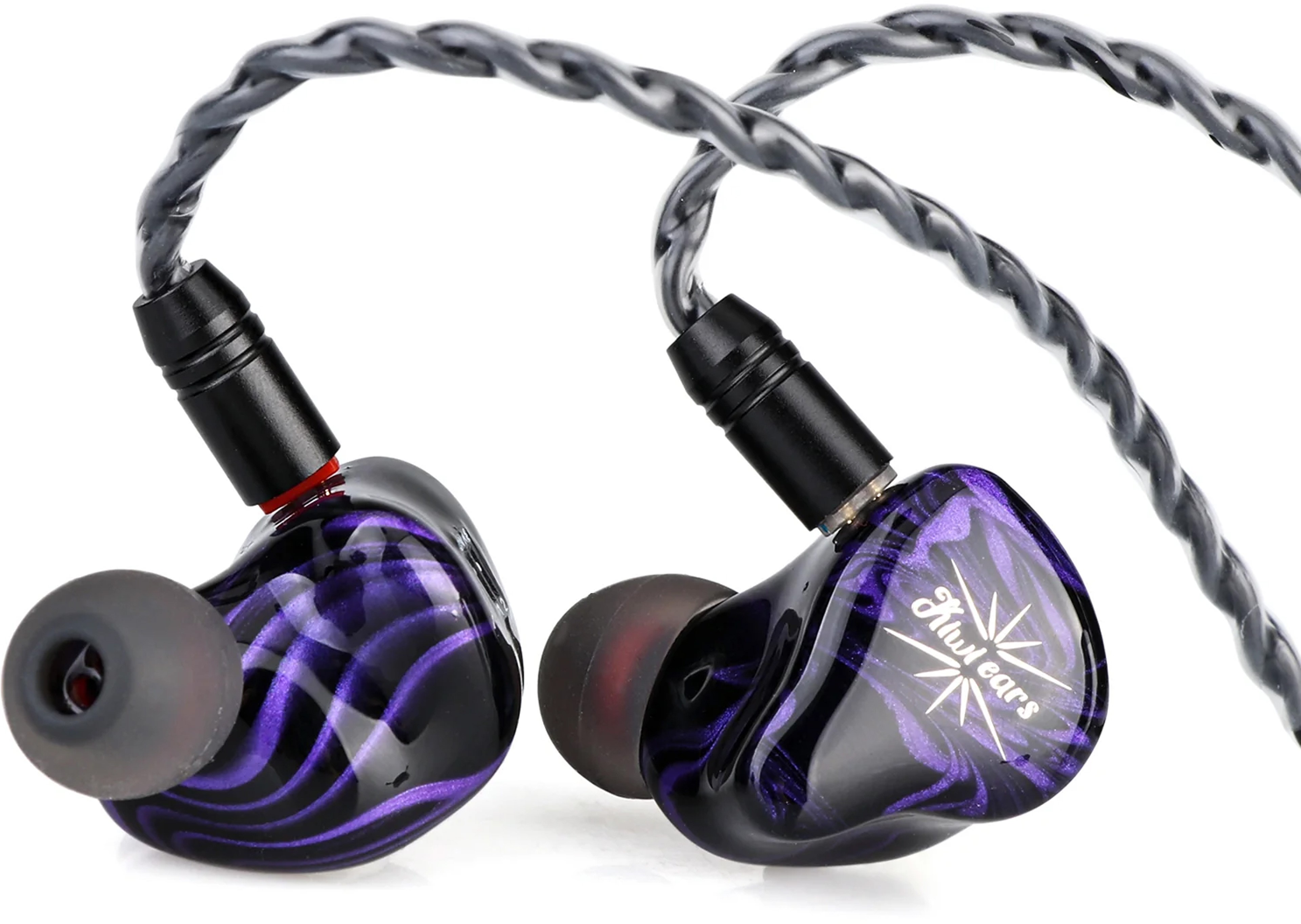 KIWI EARS QUARTET Écouteurs Intra-Auriculaires IEM 2DD+2BA 32 Ohm 110dB 20Hz-20kHz Violet