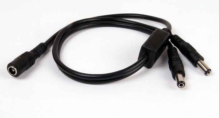 Doubleur Câble d'alimentation Jack 2x 5.5 / 2.1mm 0.5m - Audiophonics