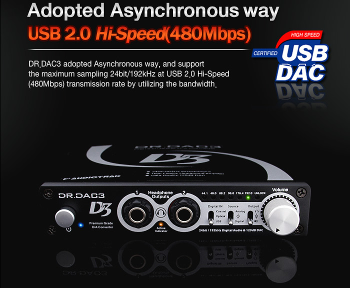 AUDIOTRAK DR.DAC3 TE DAC / AMP / USB 24 / 192khz - Audiophonics