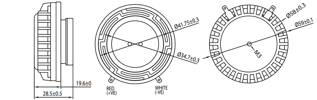 Dayton Audio EX32EP2-4 : Dimensions