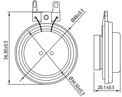 DAYTON AUDIO EX25CT2-4 : Dimensions