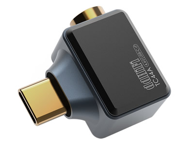 Audiophonics - Adaptateur USB-C Mâle vers Jack 3.5mm / USB-C Femelle