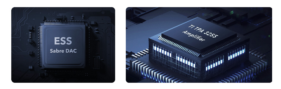 Puce DAC ES9038Q2M et TPA3255 avec PFFB