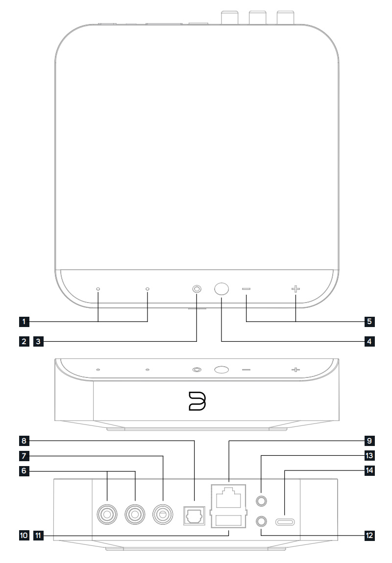 Schéma connectique Bluesound Node Nano