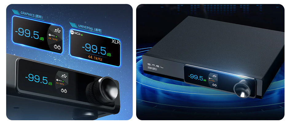 Photo of SMSL RAW-DAC1 screen and interface