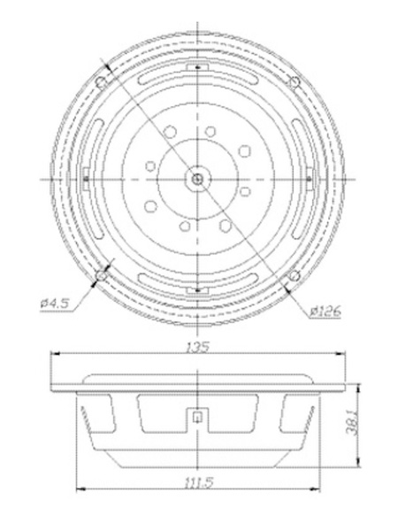 Dayton Audio DS135-PR : Dimensions