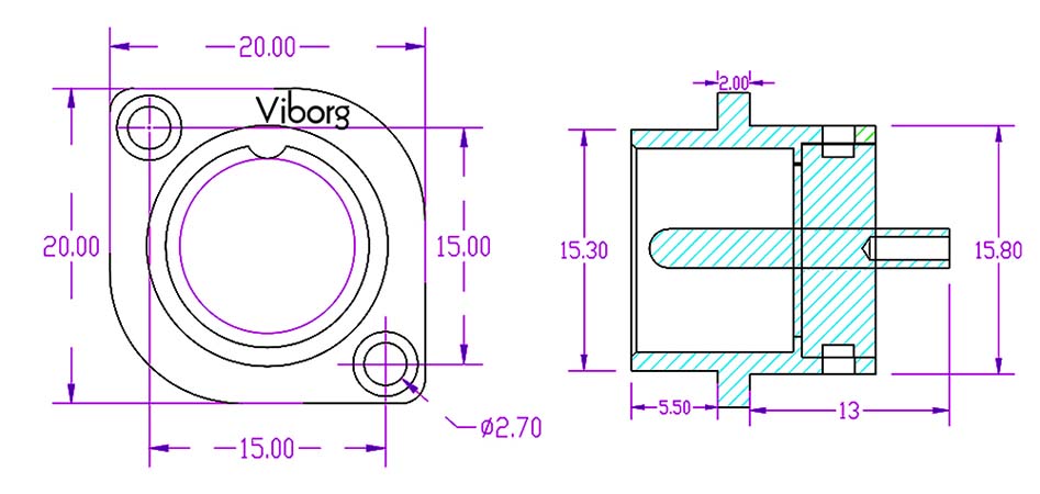 GX-16 connector dimensions