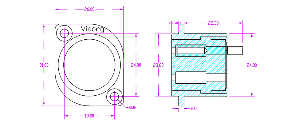 Dimensions du VIBORG CF205G