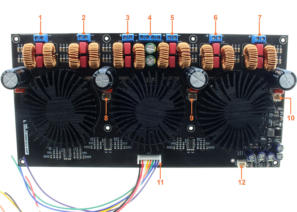 Module d'amplification Class D 6 canaux : Schéma