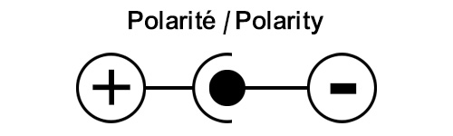 Schéma polarité centre négatif