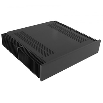 HIFI 2000 Case 2U Heatsink Aluminum 400mm Facade 10mm Black - Audiophonics